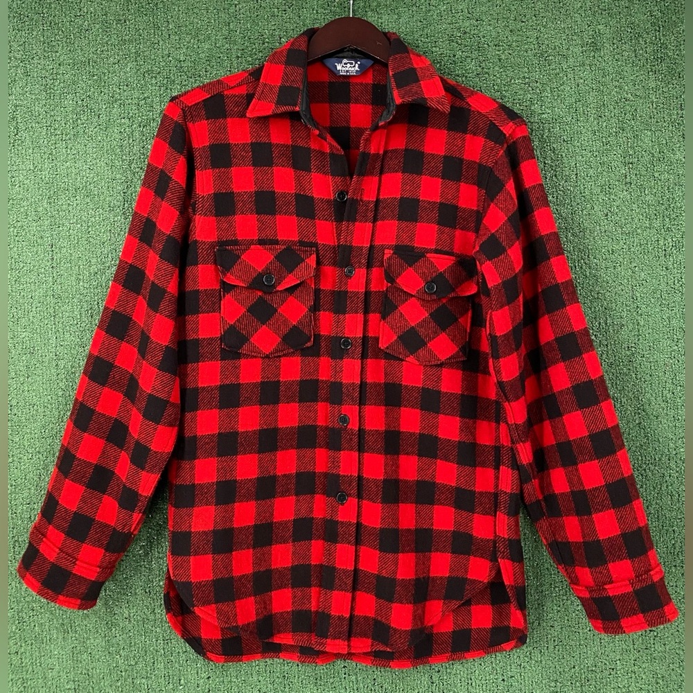 VTG 80’s Woolrich 100% Wool Red Buffalo Plaid Flannel Shirt Men’s Small USA Made